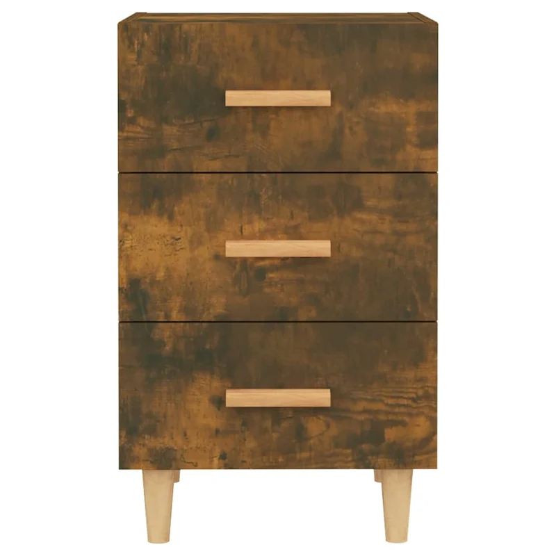 Table de chevet avec 3 tiroirs 40 x 40 x 66 cm bois d'ingénierie marron DEC033625