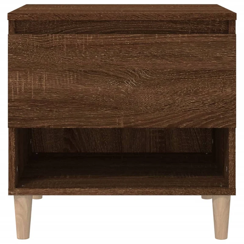 Table de chevet avec tiroir et compartiment ouvert 50 x 46 x 50 cm bois d'ingénierie marron DEC033534