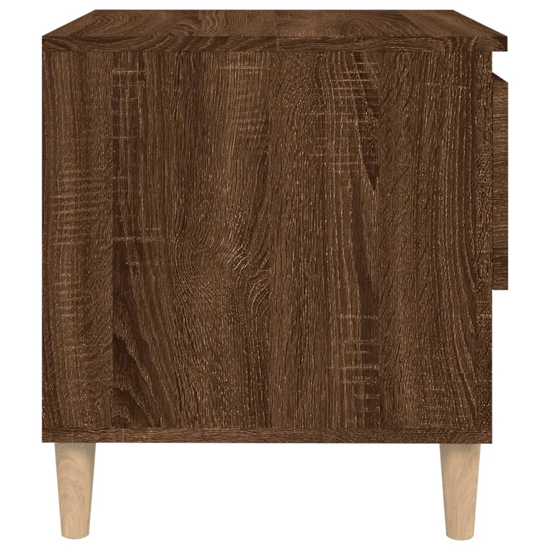 Table de chevet avec tiroir et compartiment ouvert 50 x 46 x 50 cm bois d'ingénierie marron DEC033534