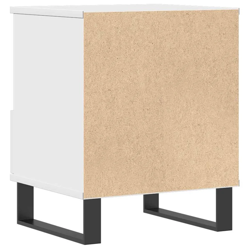 Table de chevet avec tiroir et compartiment ouvert 40 x 35 x 50 cm bois d’ingénierie blanc DEC033368