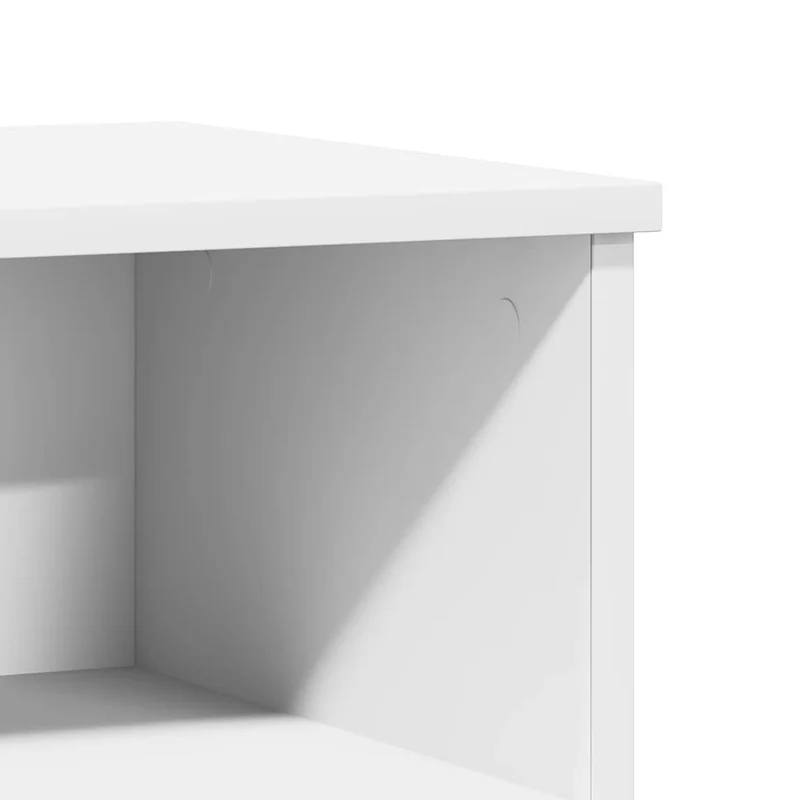 Table de chevet avec tiroir et compartiment ouvert 40 x 35 x 50 cm bois d’ingénierie blanc DEC033368