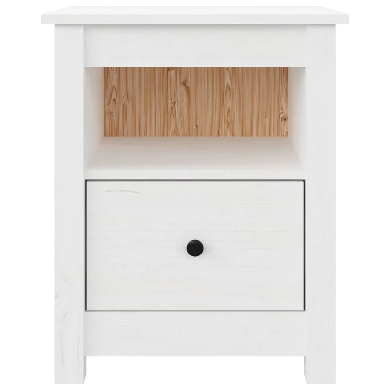Table de chevet avec tiroir et compartiment 40 x 35 x 49 cm bois de pin blanc DEC033362