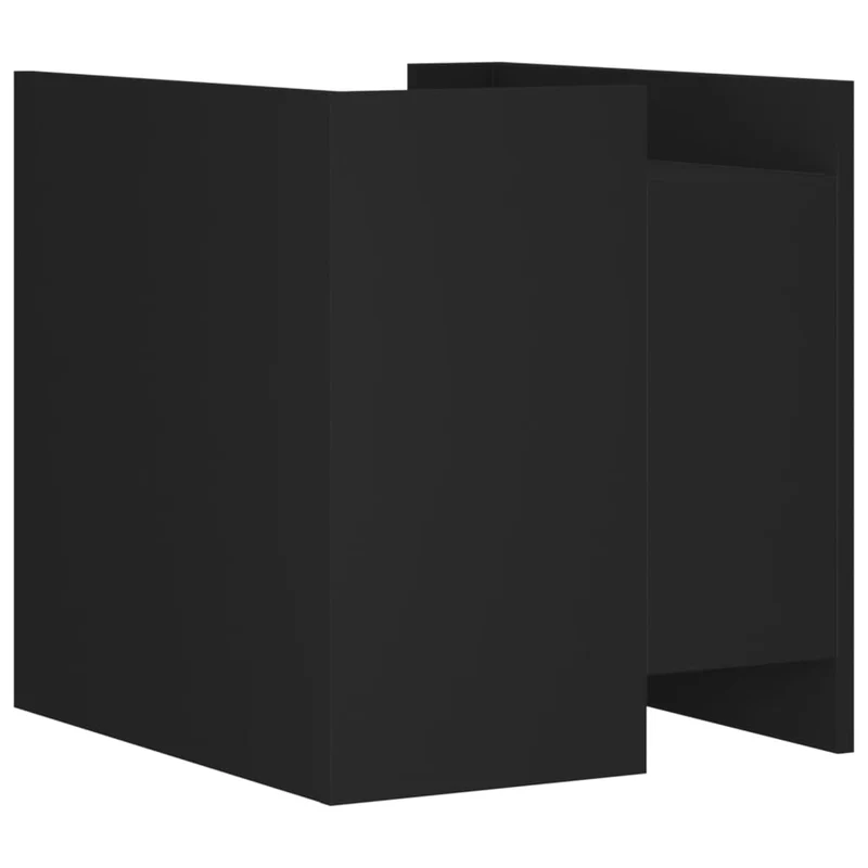 Table de chevet avec deux tiroirs 45 x 50 x 50 cm bois d’ingénierie noir DEC034492