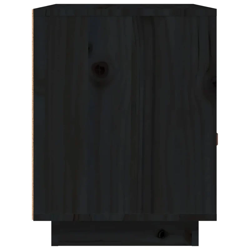 Table de chevet avec tiroir et compartiment ouvert 40 x 34 x 45 cm bois de pin noir DEC034419