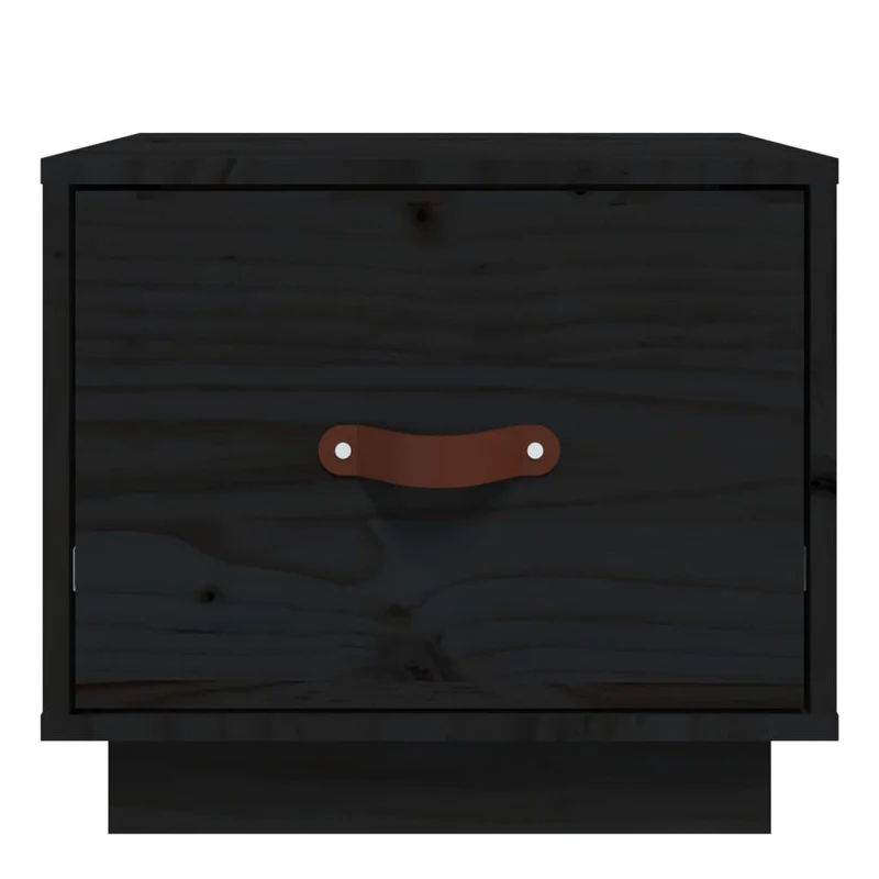 Table de chevet avec tiroir 40 x 34 x 35 cm bois de pin noir DEC034417