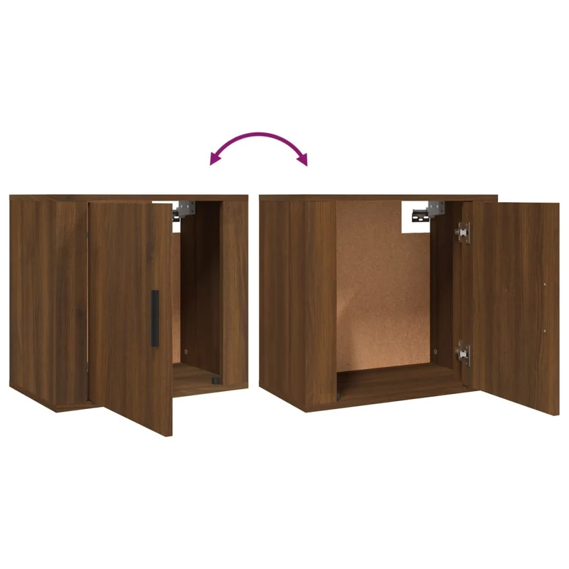 Table de chevet murale avec compartiment avec porte 50 x 30 x 47 cm bois d'ingénierie marron DEC034275