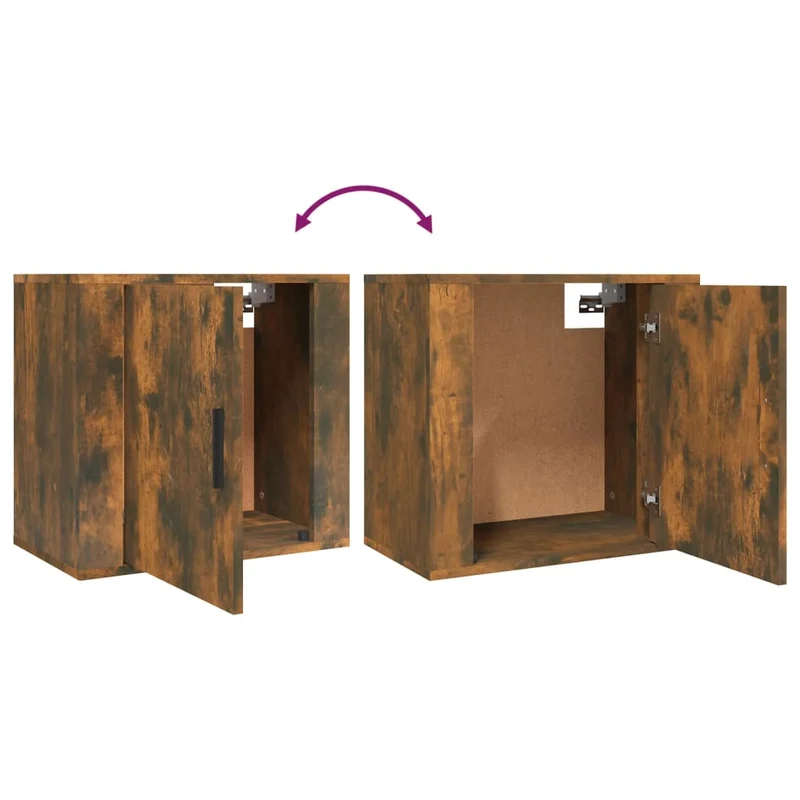 Table de chevet murale avc compartiment avec porte 50 x 30 x 47 cm en bois d'ingénierie marron DEC034261