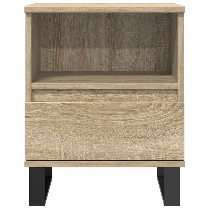Table de chevet avec tiir et compartiment ouvert 40 x 35 x 50 cm bois d’ingénierie couleur chêne DEC033835