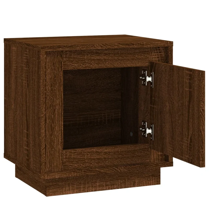 Table de chevet avec compartiment avec porte 44 x 35 x 45 cm bois d'ingénierie marron DEC033773