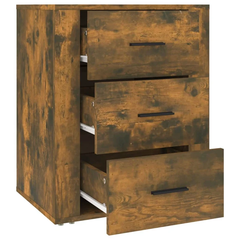 Table de chevet avec 3 tiroirs 50 x 36 x 60 cm bois d'ingénierie marron DEC033664