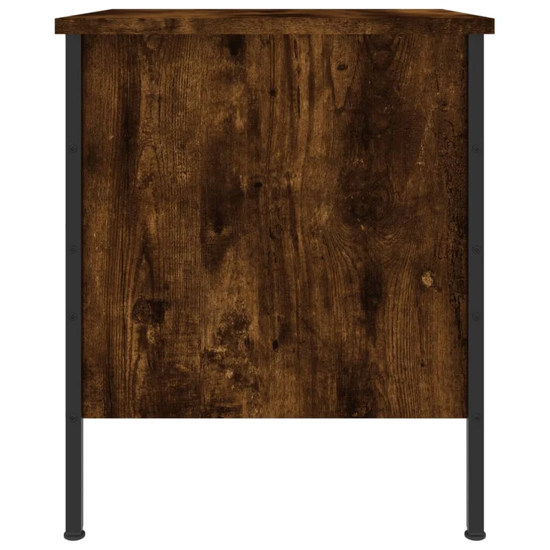 Table de chevet avec deux tiroirs 40 x 42 x 50 cm bois d'ingénierie marron et fer DEC033636