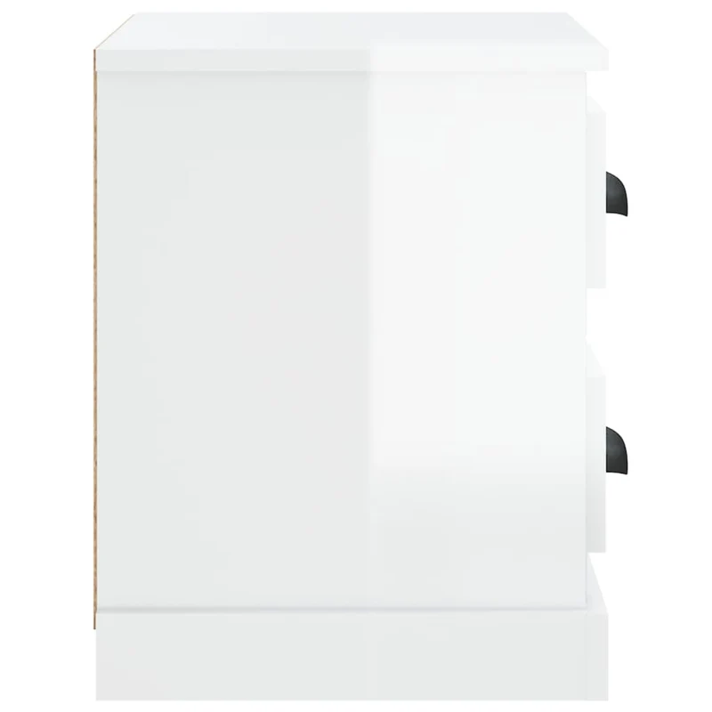 Table de chevet avec tiroirs et compartiments 60 x 35,5 x 45 cm bois d'ingénierie blanc DEC033513