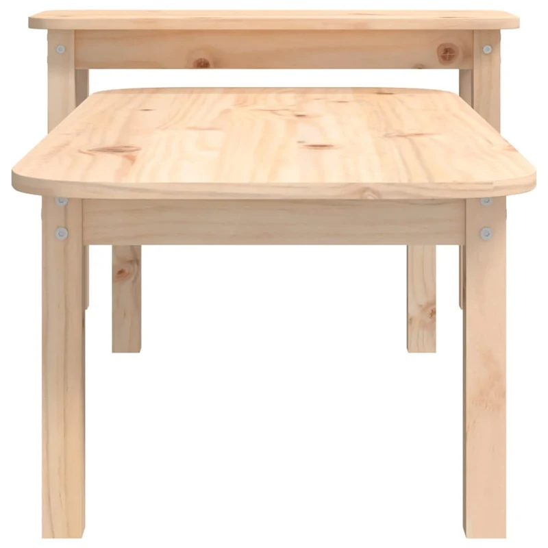 Ensemble de deux tables d'appoint gigogne en bois massif de pin non traité DEC031263