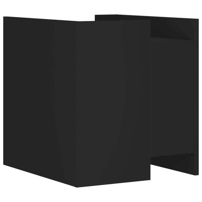 Table de chevet avec compartiments 45 x 50 x 50 cm bois d’ingénierie noir DEC034491