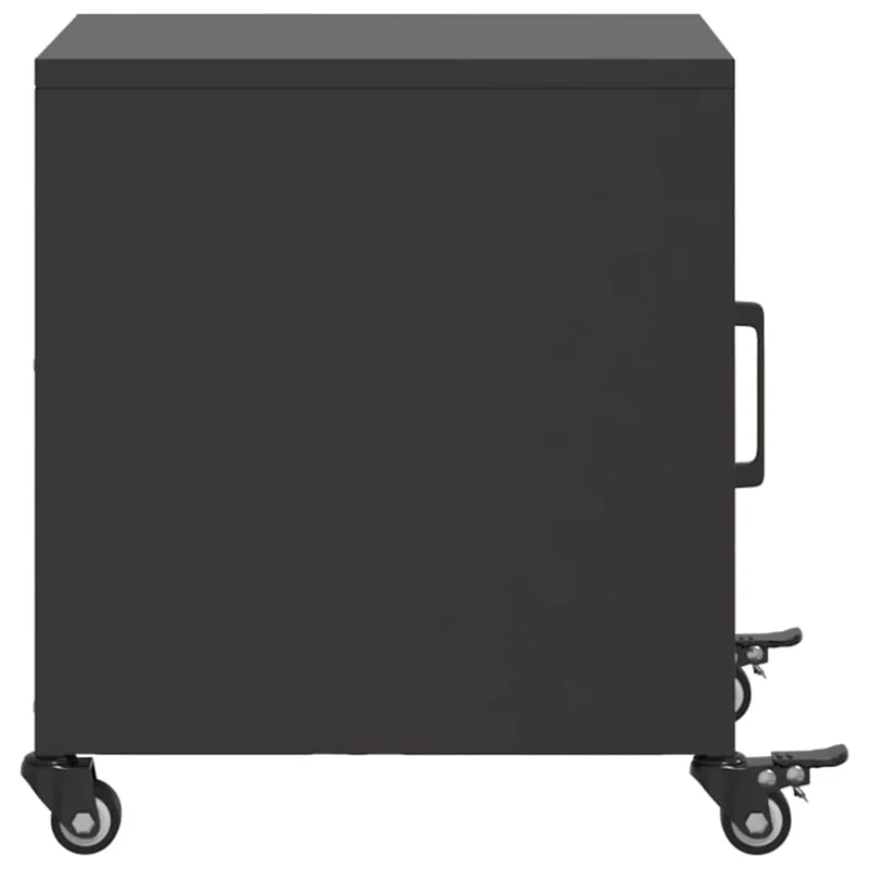 Table de chevet sur roulettes avec compartiment avec porte 36 x 39 x 43,5 cm acier noir DEC034365