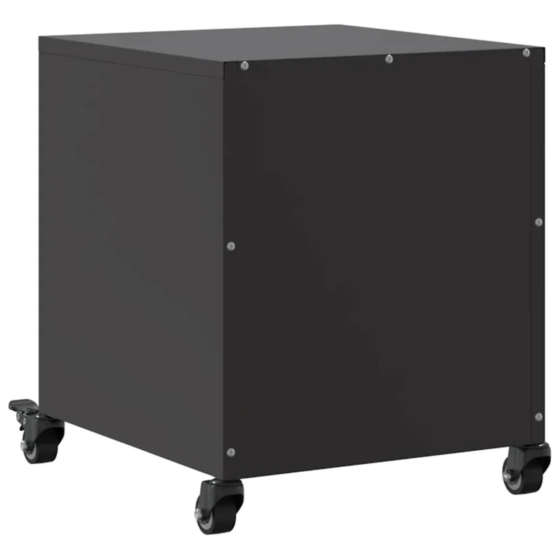 Table de chevet sur roulettes avec compartiment avec porte 36 x 39 x 43,5 cm acier noir DEC034365