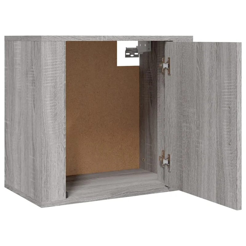 Table de chevet murale avec compartiment avec porte 50 x 30 x 47 cm bois d'ingénierie gris DEC034334