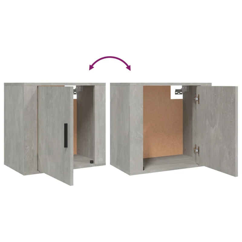 Table de chevet murale avec compartiment avec porte 50 x 30 x 47 cm bois d'ingénierie gris DEC034301