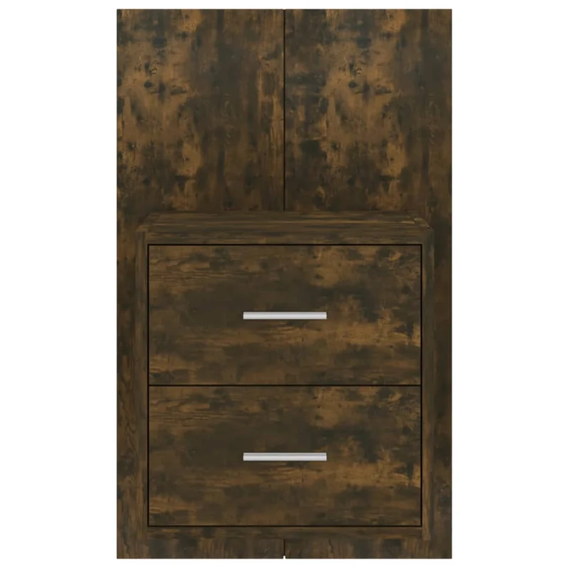 Table de chevet murale avec tiroirs 48,5 x 32,5 x 80 cm en bois d'ingénierie marron DEC034251