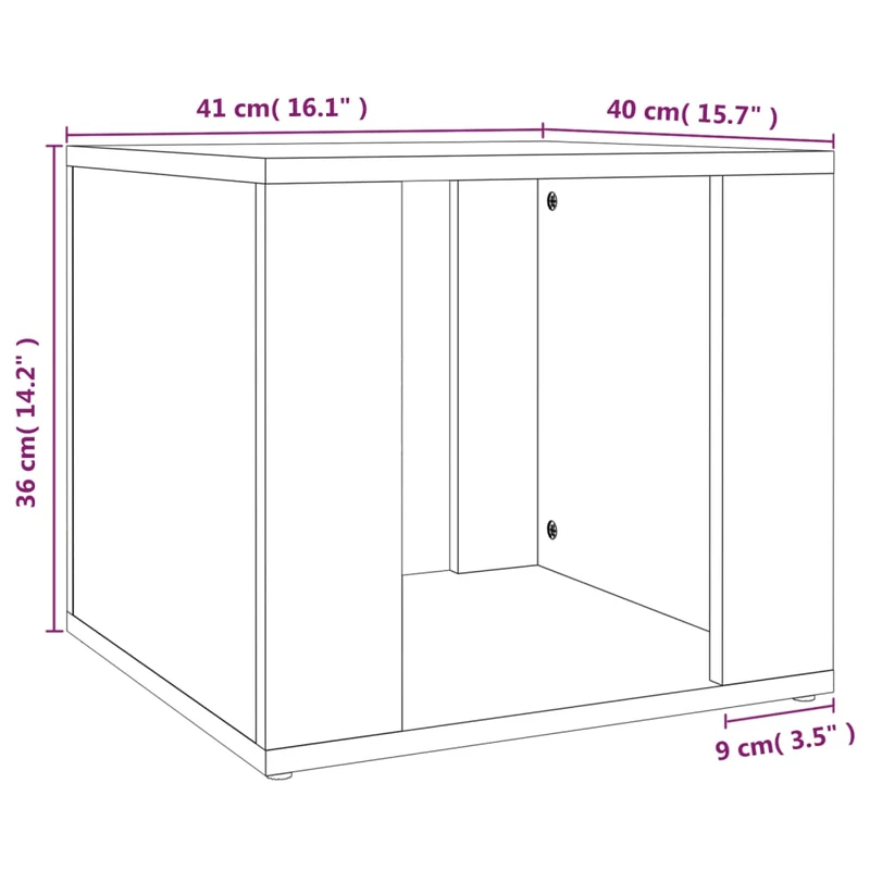 Table de chevet avec compartiment ouvert 41 x 40 x 36 cm bois d'ingénierie marron DEC033771