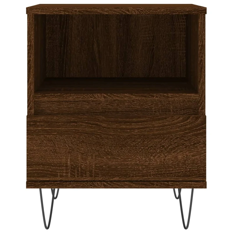 Table de chevet avec tiroir et compartiment ouvert 40 x 35 x 50 cm bois d’ingénierie marron DEC033723