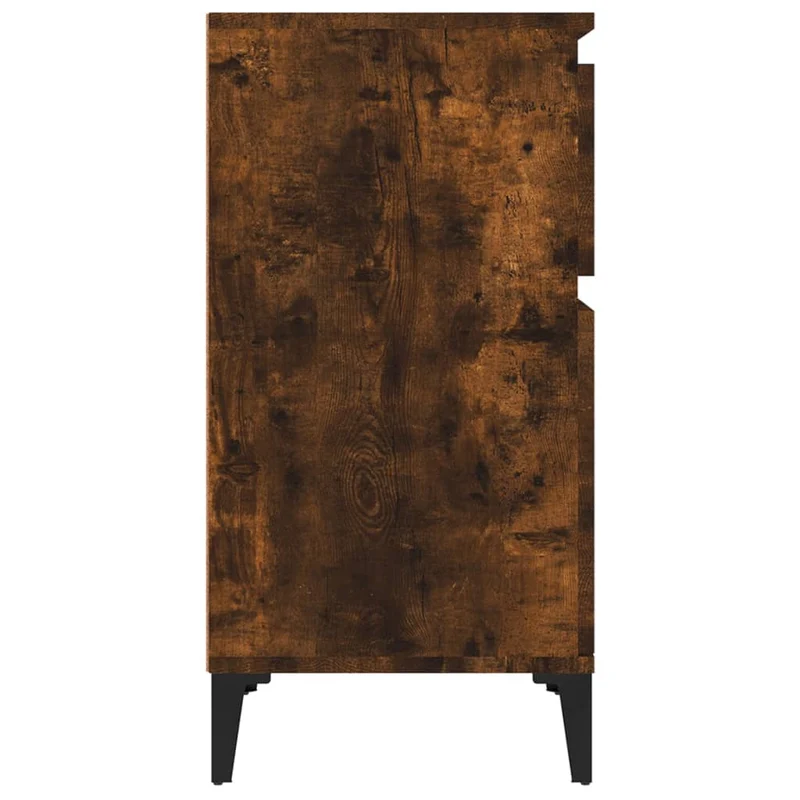 Table de chevet avec tiroir et compartiment de rangement 40 x 35 x 70 cm bois d'ingénierie marron et métal DEC033600