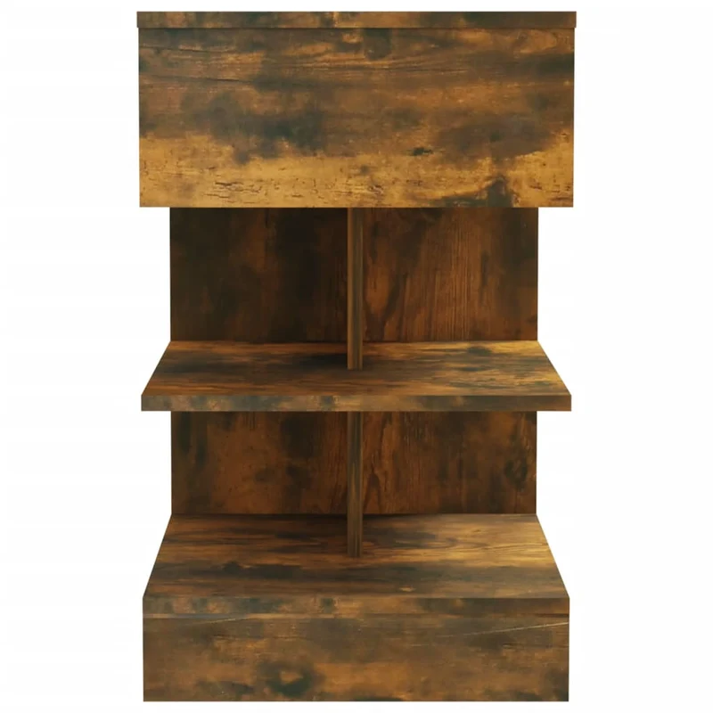 Table de chevet avec étagères de rangement 40 x 35 x 65 cm bois d'ingénierie marron DEC033597