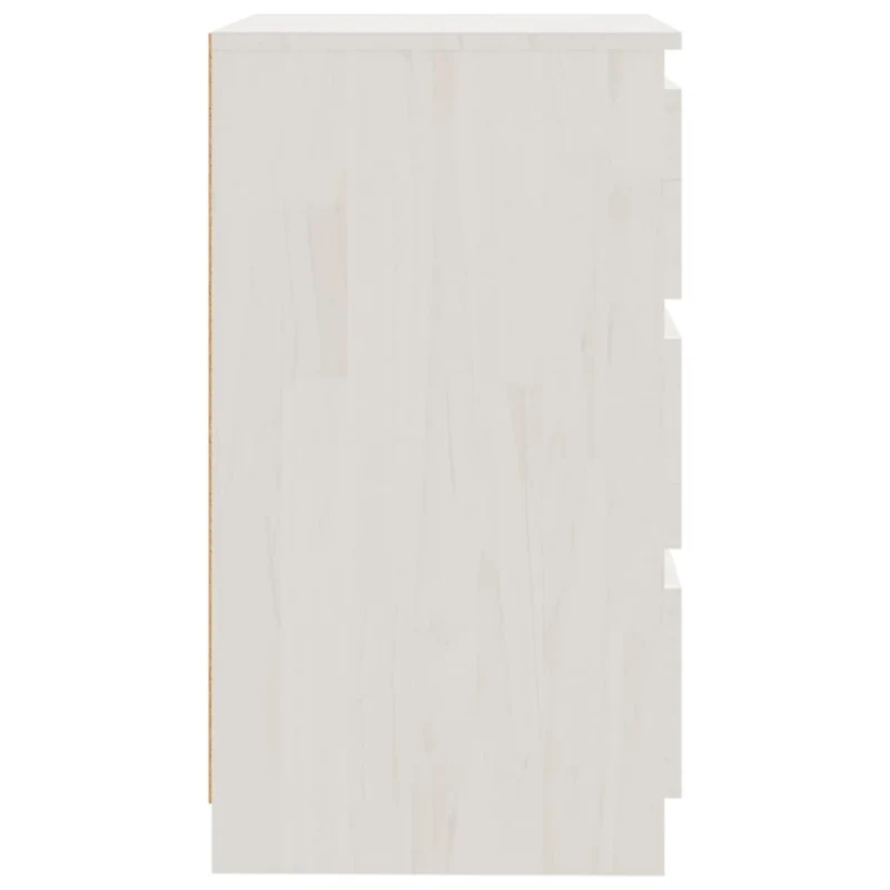 Table de chevet avec 3 tiroirs 60 x 36 x 64 cm bois de pin massif blanc DEC033427