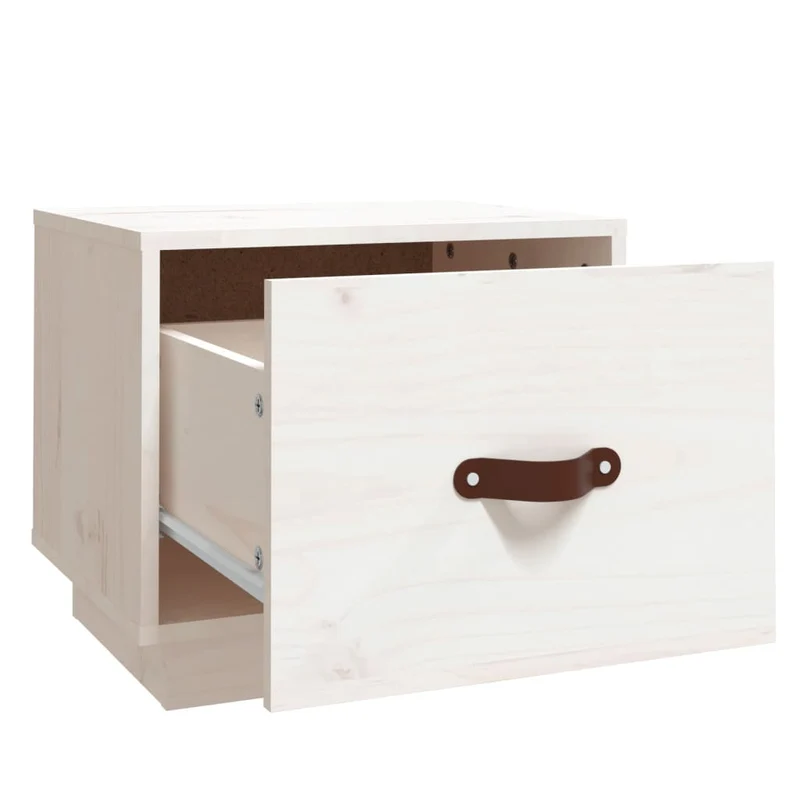 Table de chevet avec tiroir 40 x 34 x 35 cm bois de pin blanc DEC033346