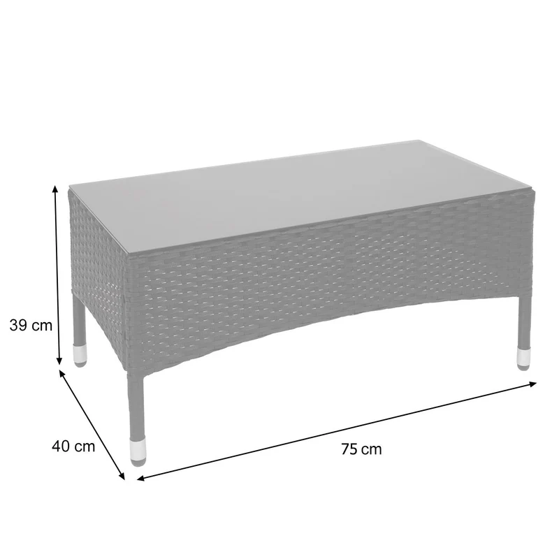 Salon de jardin en polyrotin pour jardin balcon terrasse canapé banc table fauteuils marron coussins gris foncé 04_0003245