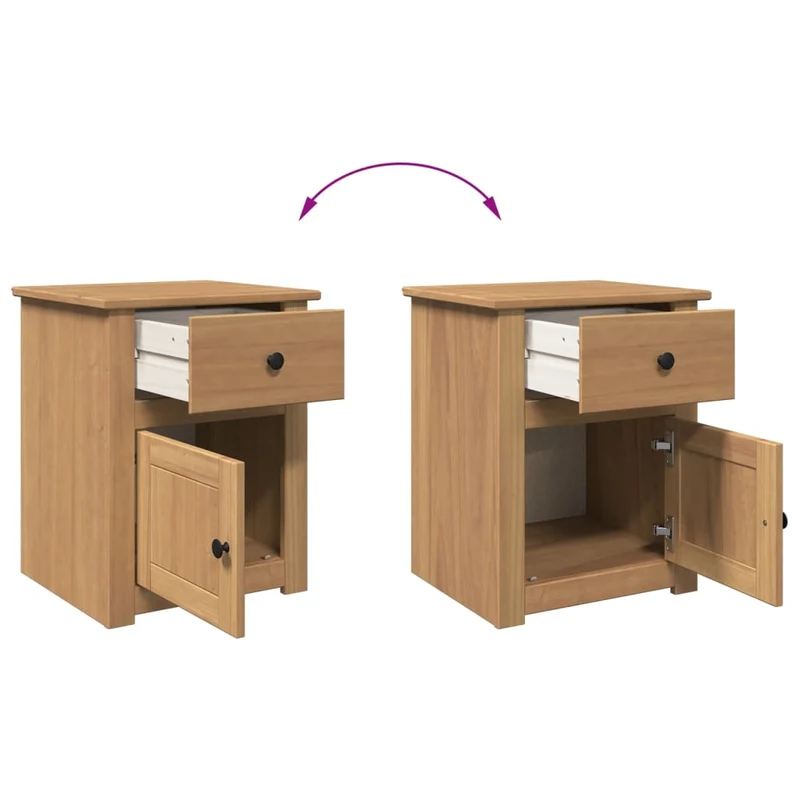 Table de chevet avec tiroir et compartiment 46 x 40 x 57 cm bois massif de pin DEC034543