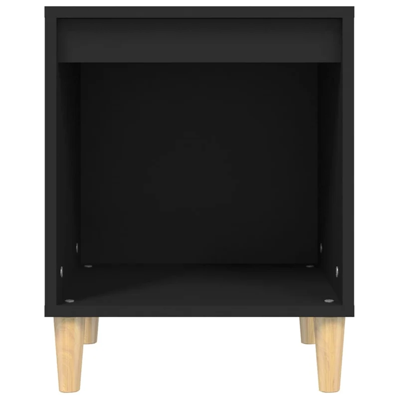 Table de chevet avec compartiment ouvert 40 x 35 x 50 cm bois d’ingénierie noir DEC034438