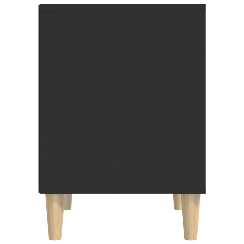 Table de chevet avec compartiment ouvert 40 x 35 x 50 cm bois d’ingénierie noir DEC034438