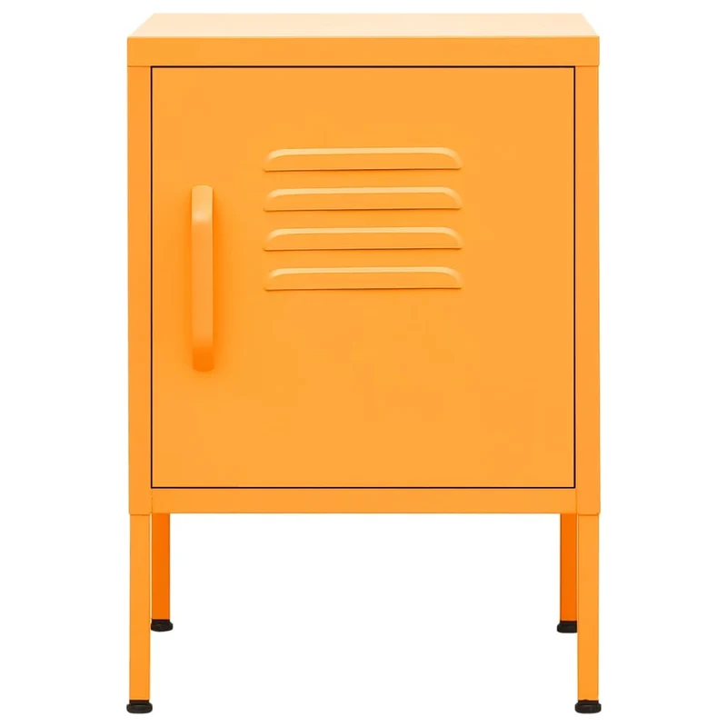 Table de chevet avec étagère avec porte 35 x 35 x 51 cm acier jaune DEC034086
