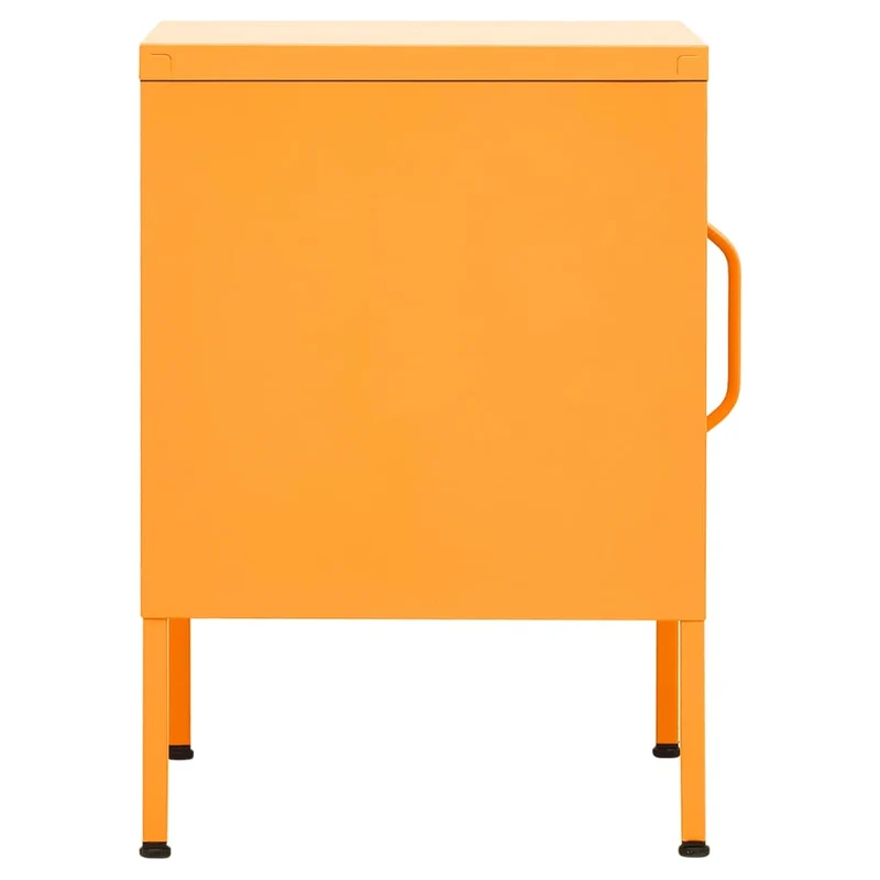 Table de chevet avec étagère avec porte 35 x 35 x 51 cm acier jaune DEC034086