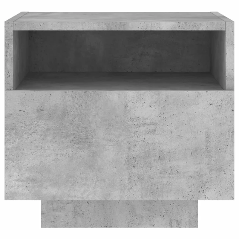 Table de chevet avec lumières LED et tiroir 40 x 39 x 37 cm bois d'ingénierie gris DEC033190
