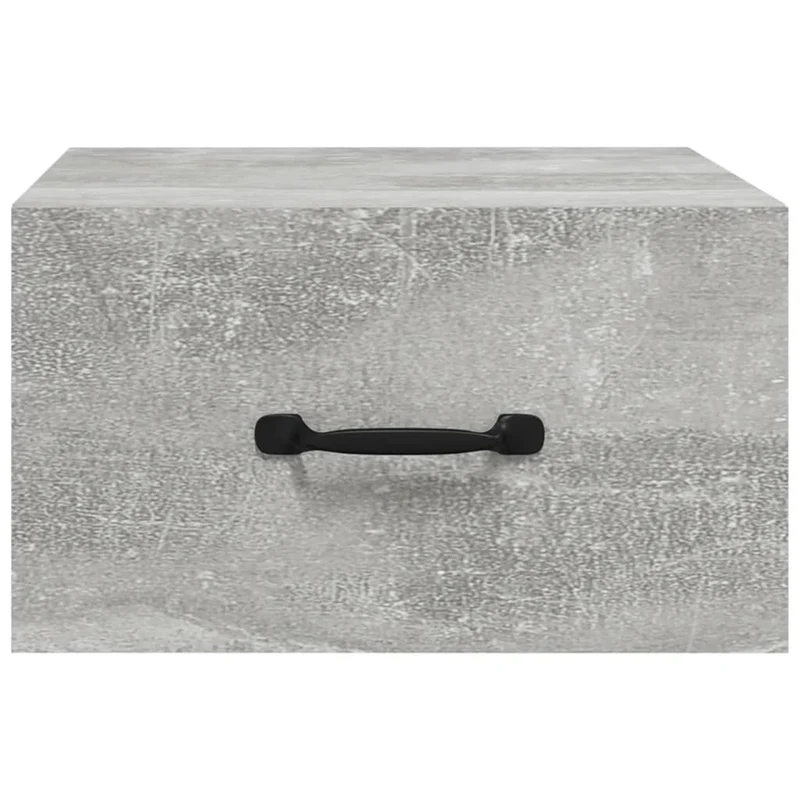 Table de chevet murale avec tiroir 35 x 35 x 20 cm bois d'ingénierie gris DEC034297