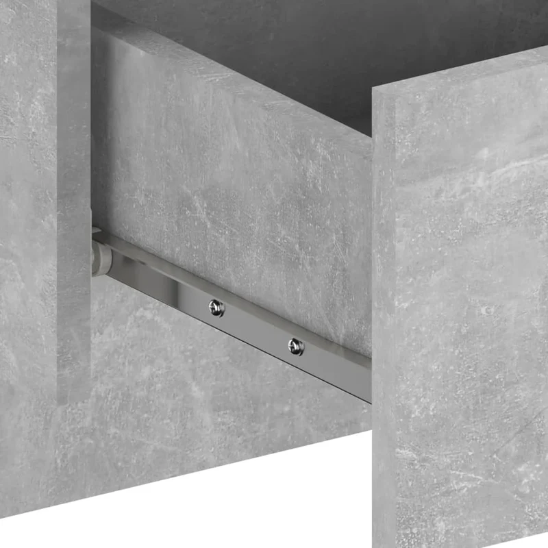 Table de chevet murale avec tiroir 60 x 40 x 40 cm en bois d'ingénierie gris DEC034295
