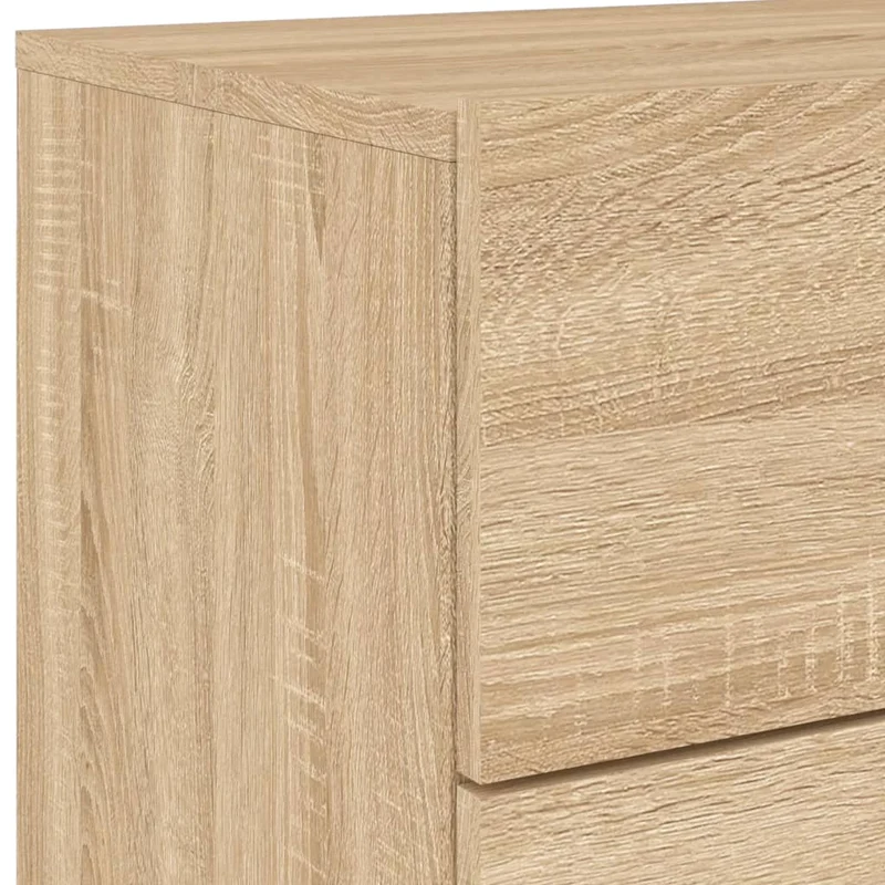 Table de chevet murale avec lumières LED et tiroirs 50 x 39 x 41 cm en bois d'ingénierie couleur chêne DEC034188
