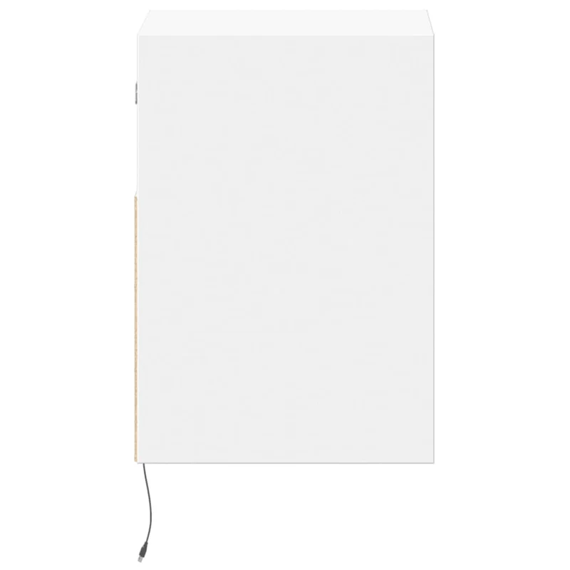 Table de chevet murale avec lumières LED avc tiroir 41 x 31 x 45 cm bois d'ingénierie blanc DEC034164