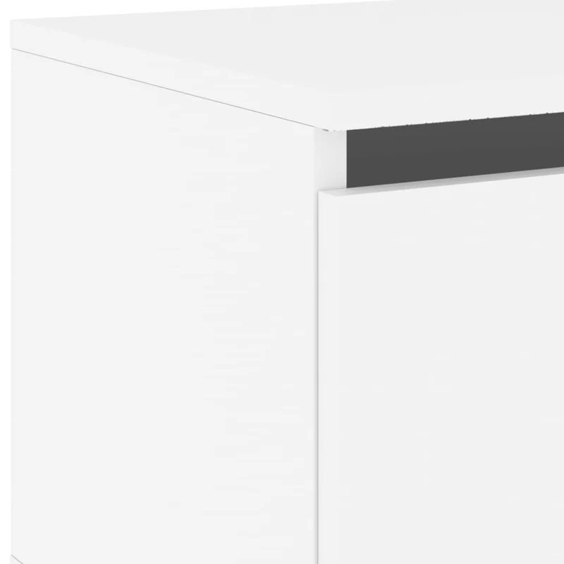 Table de chevet murale avec lumières LED 50 x 36 x 30 cm avec tiroir en bois d'ingénierie blanc DEC034163