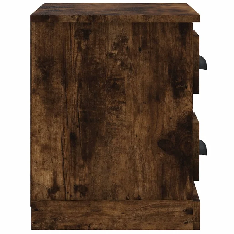 Table de chevet avec tiroirs et compartiment ouvert 60 x 35,5 x 45 cm bois d'ingénierie marron DEC033669