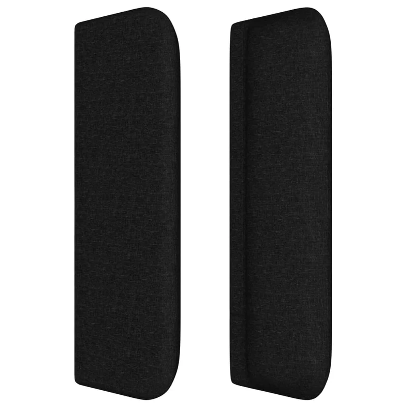 Tête de lit accessoire couchage chambre à coucher meuble avec rebord latéral 93 x 16 x 78/88 cm tissu noir TDL0204404