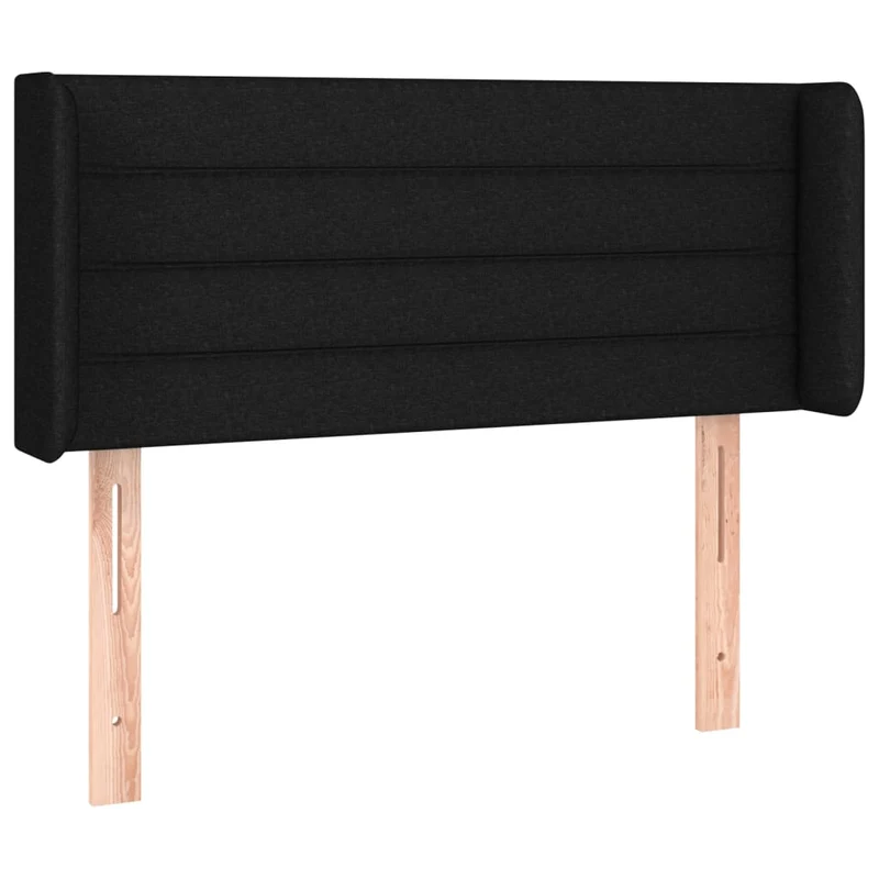Tête de lit accessoire couchage chambre à coucher meuble avec rebord latéral 93 x 16 x 78/88 cm tissu noir TDL0204401