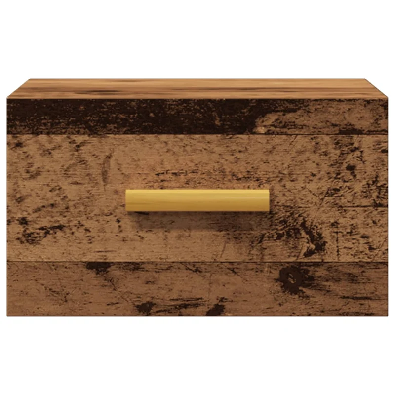 Table de chevet murale avec tiroir 35 x 35 x 20 cm bois d'ingénierie marron vieilli DEC034338