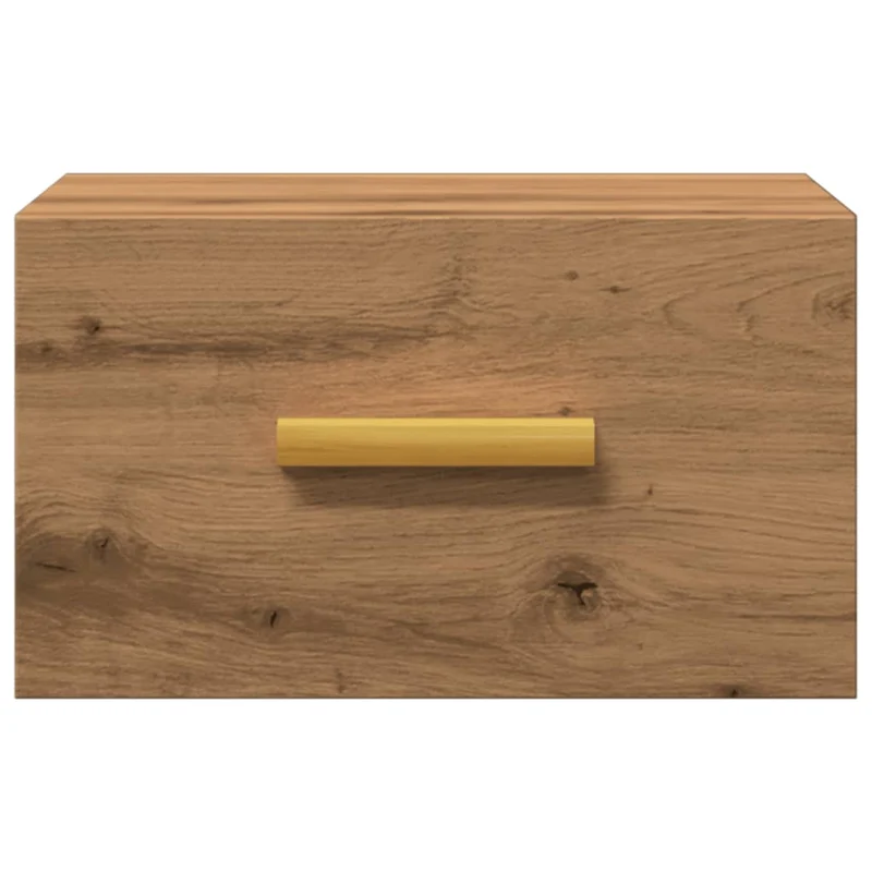 Table de chevet murale avec tiroir 35 x 35 x 20 cm bois d'ingénierie couleur chêne DEC034245