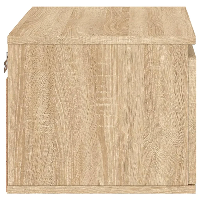 Table de chevet murale avec lumières LED et tiroir 50 x 36 x 30 cm en bois d'ingénierie couleur chêne DEC034193