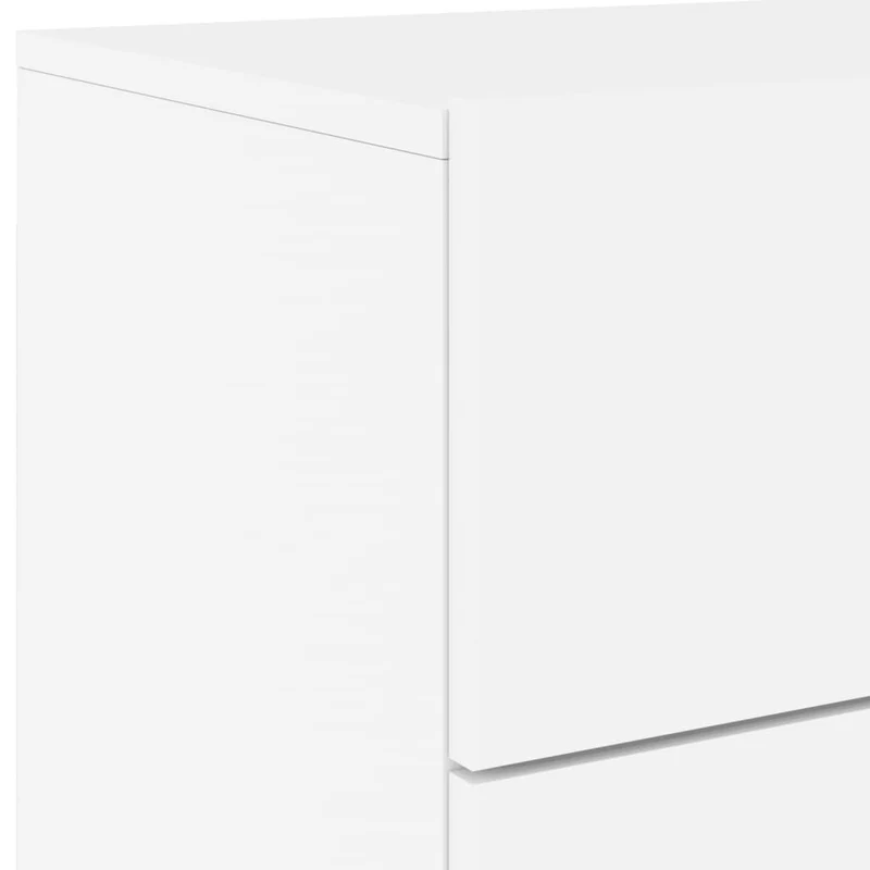 Table de chevet murale avec lumières LED et tiroirs 50 x 39 x 41 cm et bois d'ingénierie blanc DEC034169