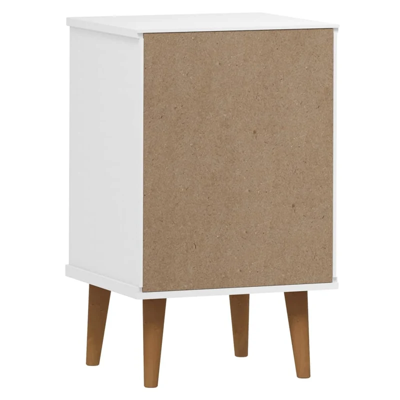 Table de chevet avec 3 tiroirs 40 x 35 x 65 cm bois de pin massif blanc DEC034146