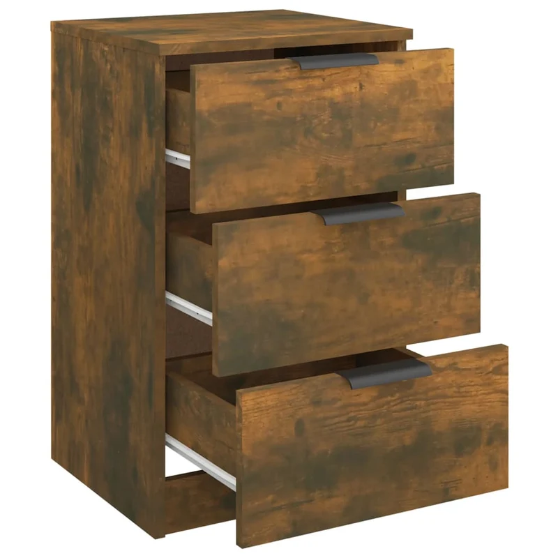Table de chevet avec 3 tiroirs 40 x 36 x 65 cm bois d'ingénierie marron DEC033607